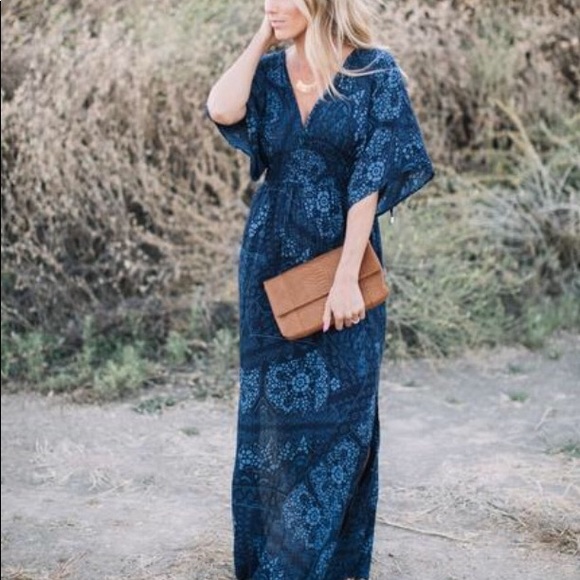 love stitch kimono maxi dress